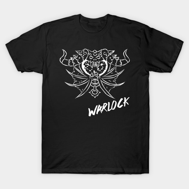 Warlock Crest (White) T-Shirt by DeLyss-Iouz